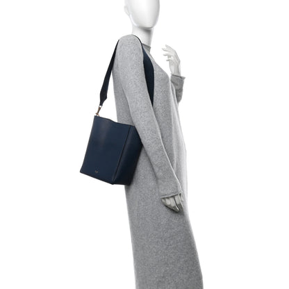 Celine Soft Grained Calfskin Small Sangle Bucket Bag Navy 2 of 11