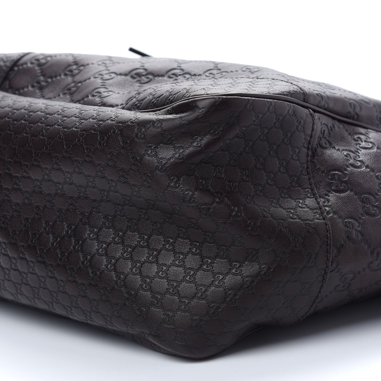 Gucci Guccissima Medium Bree Zippered Tote Chocolate 9 of 9
