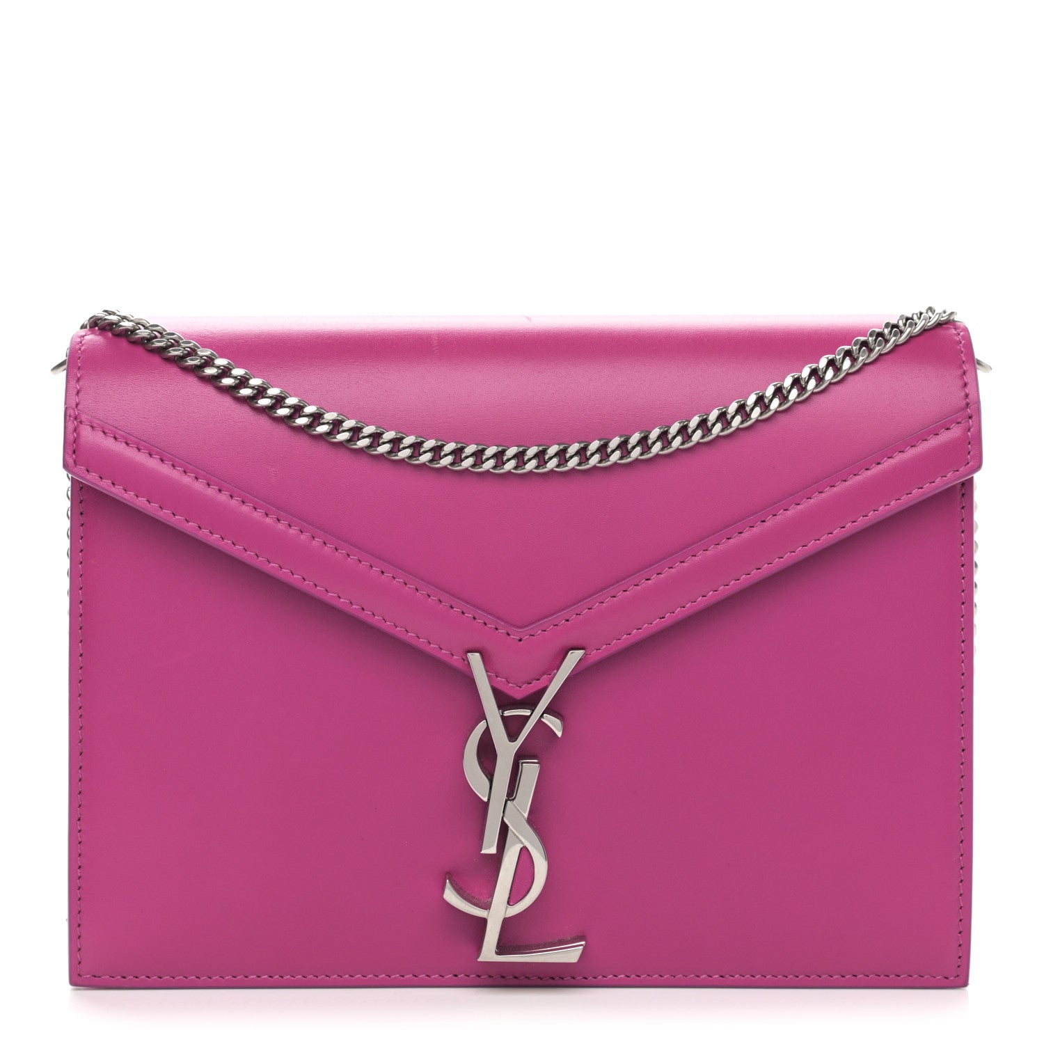 Saint Laurent Smooth Calfskin Monogram Cassandra Clasp Bag Electric Fuchsia 1 of 12