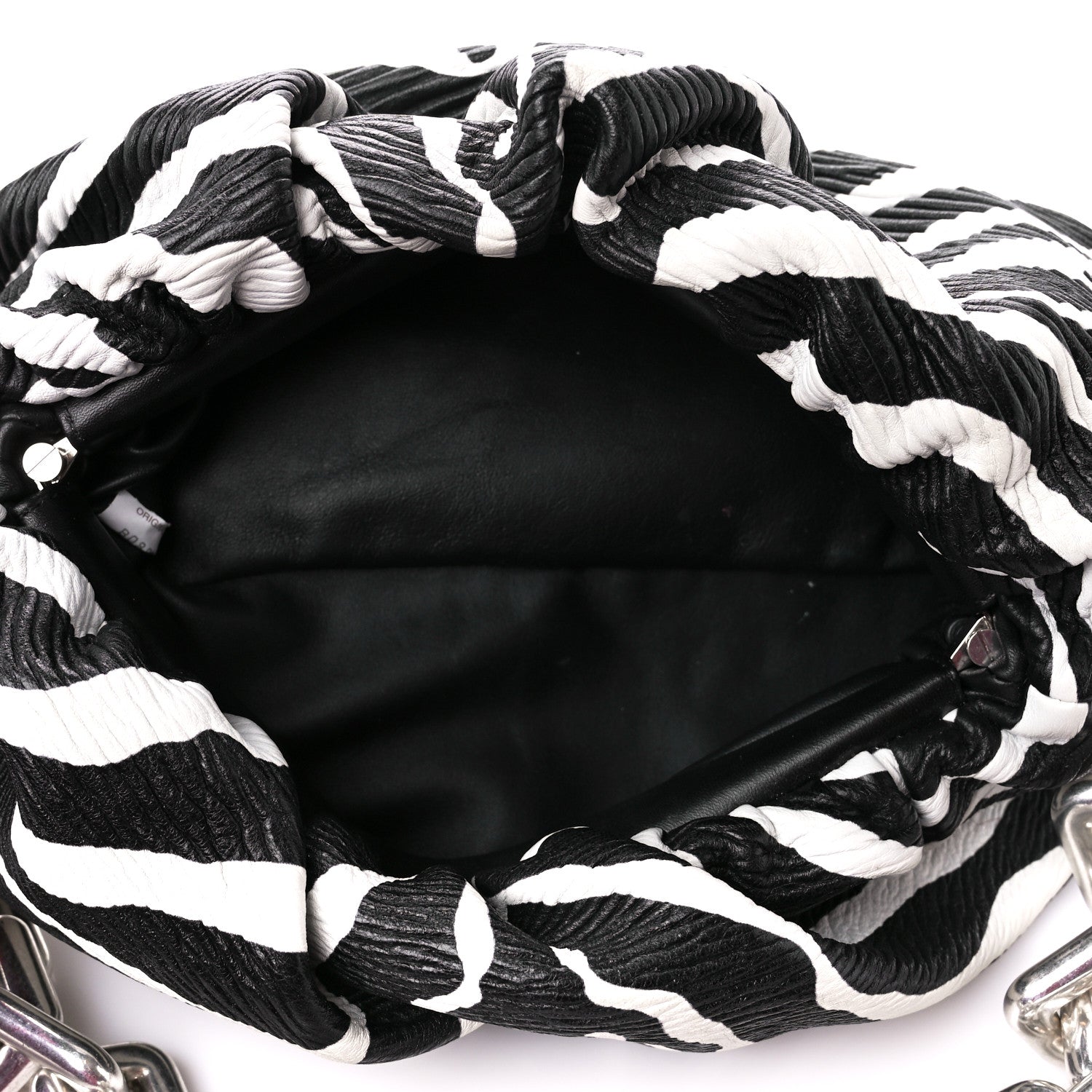 Bottega Veneta Nappa Zebra Print The Pouch Chain White Black 5 of 11