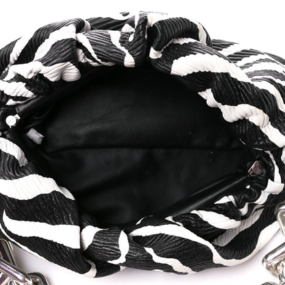 Bottega Veneta Nappa Zebra Print The Pouch Chain White Black 5 of 11