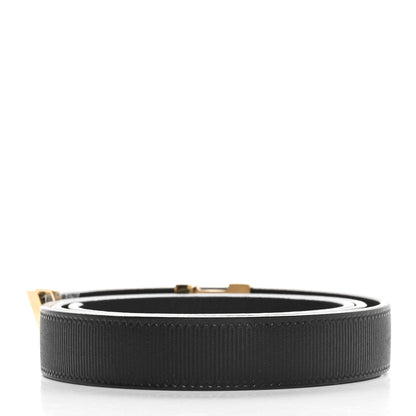Louis Vuitton Calfskin Embossed LV Initiales 20mm Belt 75 30 Black 2 of 7