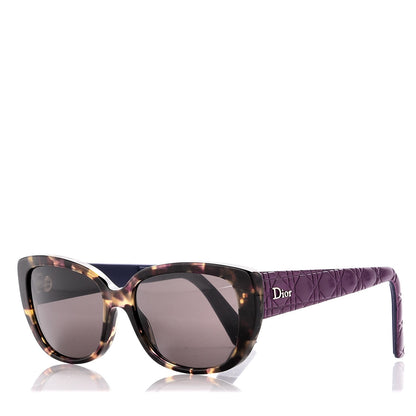 Christian Dior Lambskin Cannage Dior Lady 2R Sunglasses Havana Purple 1 of 6