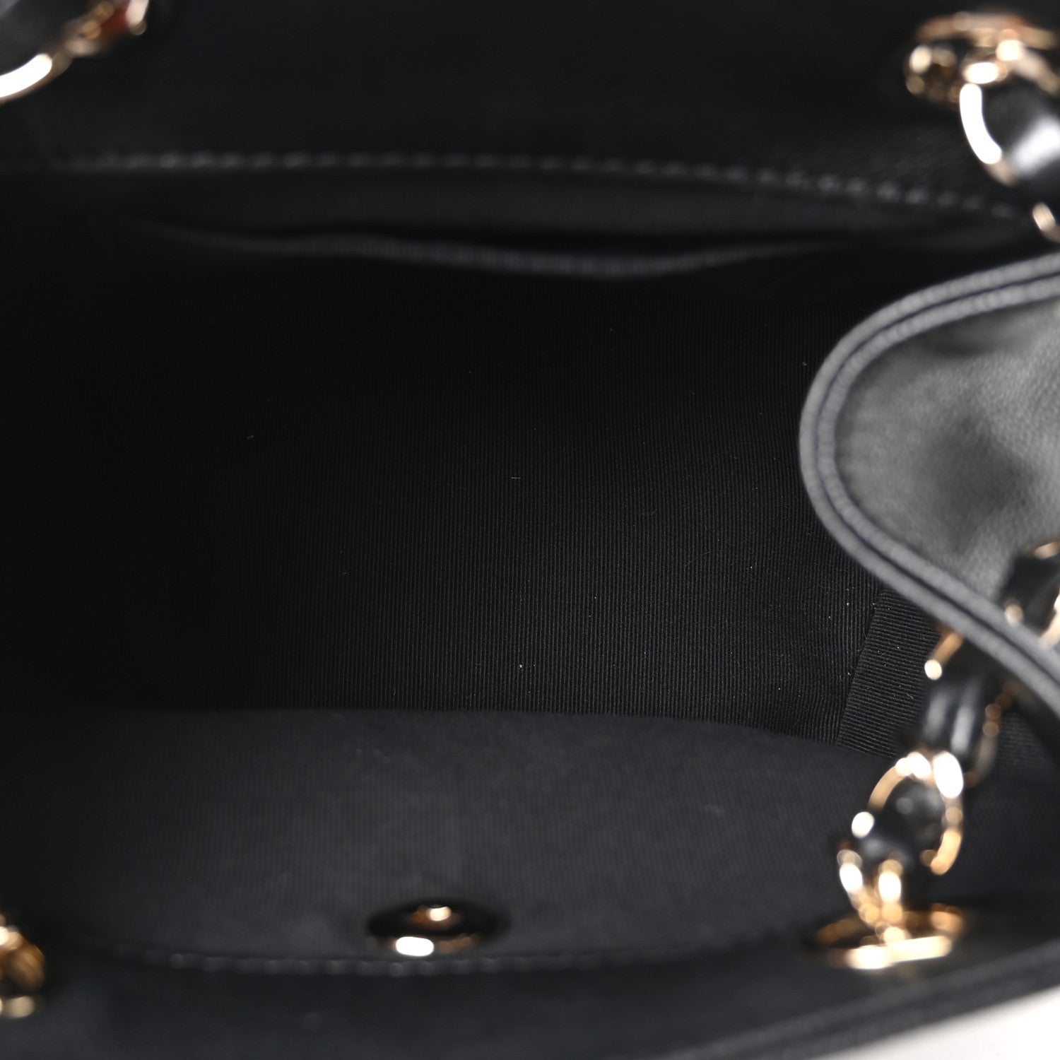 Chanel Shiny Caviar Quilted Small Pockets Drawstring Backpack Black 5 of 10