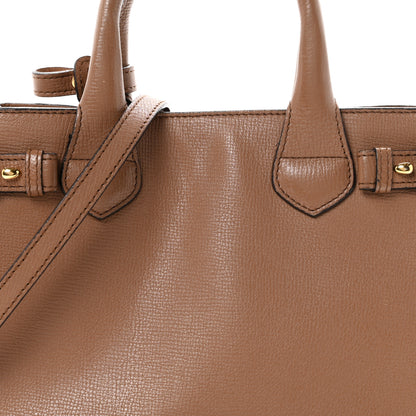 Burberry Derby Calfskin House Check Small Banner Tote Dark Sand 8 of 12