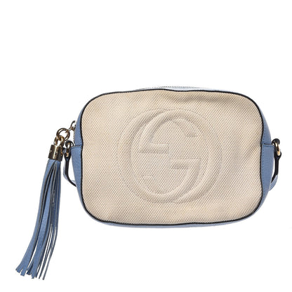 Gucci Pebbled Calfskin Canvas Soho Disco Bag Mineral Blue 1 of 9