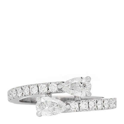 Graff 18K White Gold Diamond Duet Wraparound Ring 49 4.75 1 of 6