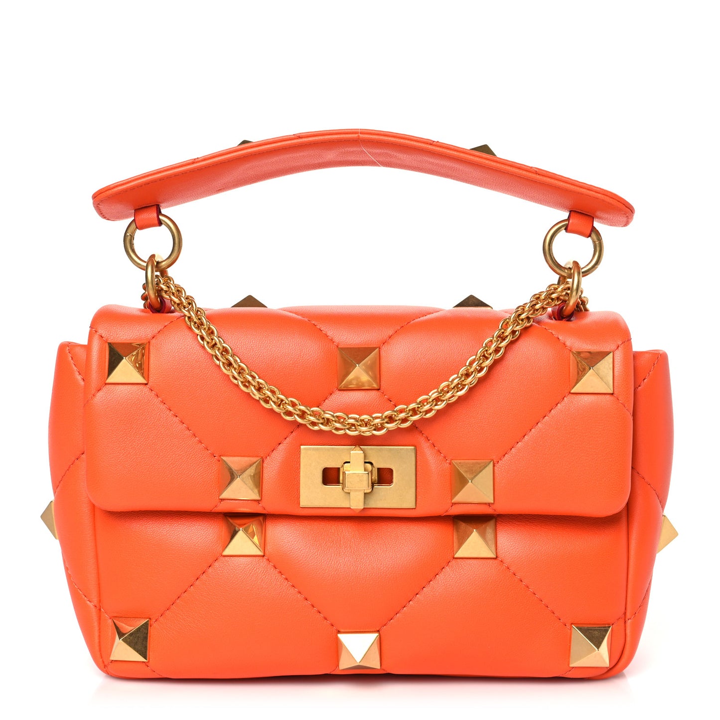 Nappa Medium Roman Stud Shoulder Bag Titian