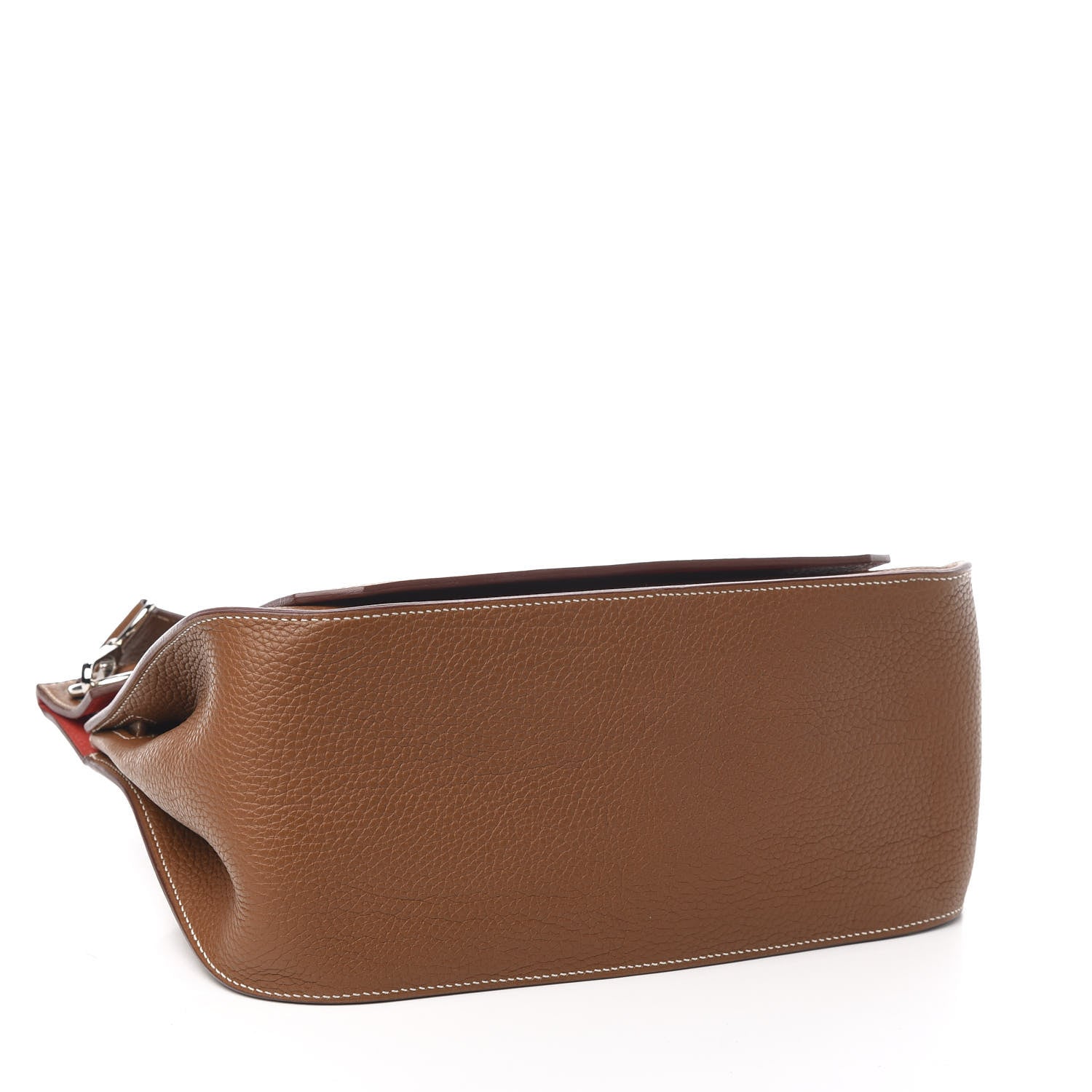 Hermes Taurillon Clemence Bi-Color Jypsiere 31 Gold Rouge Casaque 4 of 13