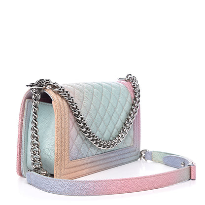 Chanel Caviar Quilted Medium Rainbow Boy Flap Multicolor 3 of 10