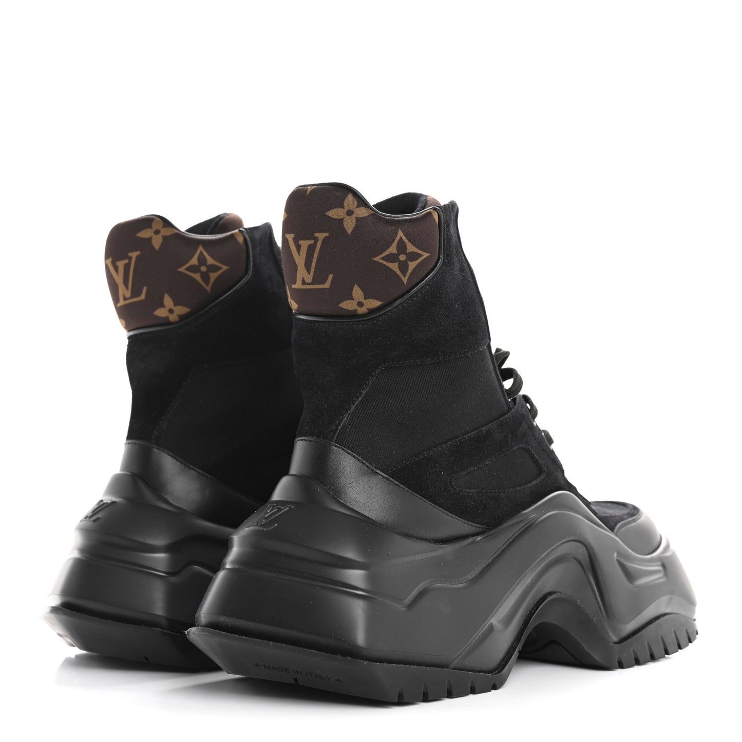Monogram Suede LV Archlight Platform Sneaker Boot 38 Black