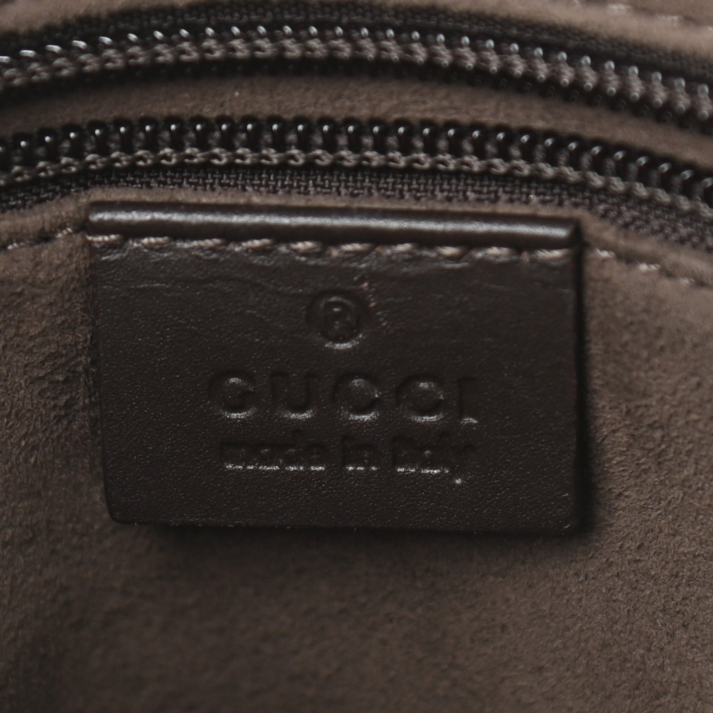 GG Supreme Monogram Small Zippered Tote Dark Brown