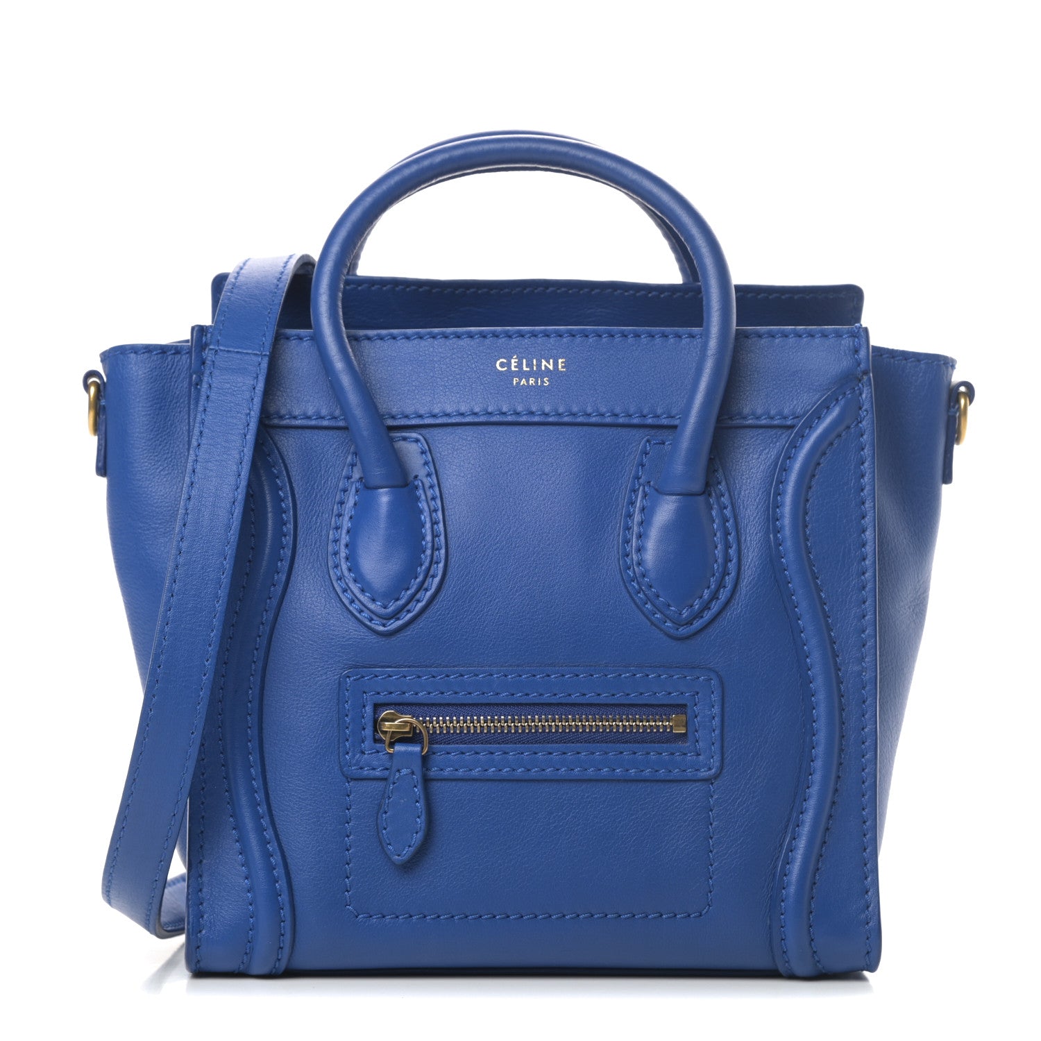 Celine Smooth Calfskin Nano Luggage Royal Blue 1 of 14