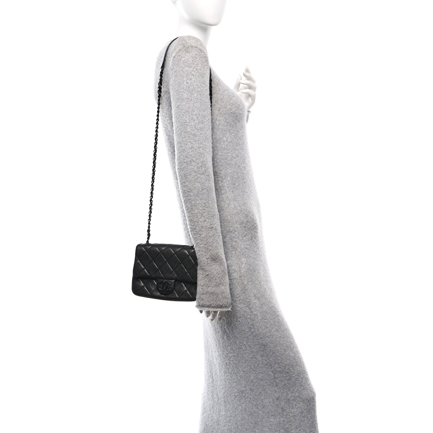 Chanel Caviar Quilted Incognito Mini Square Flap Black 2 of 11