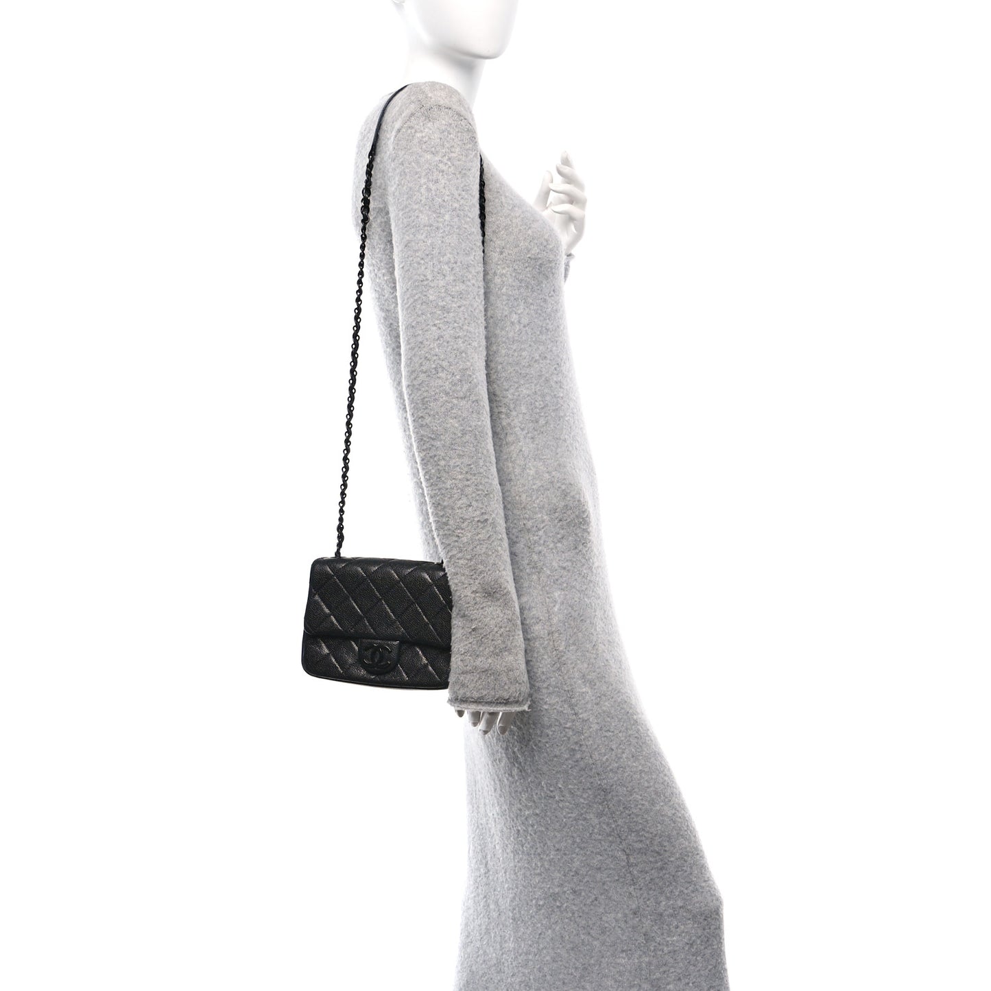 Caviar Quilted Incognito Mini Square Flap Black