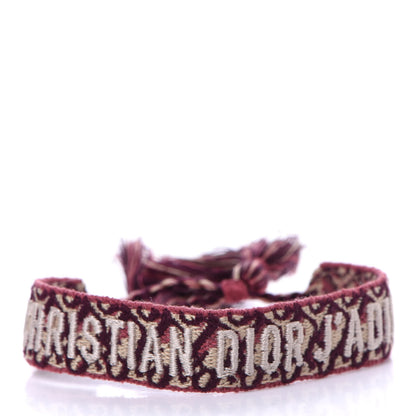 Christian Dior Woven Cotton J'Adior Friendship Bracelet Set Burgundy 6 of 8