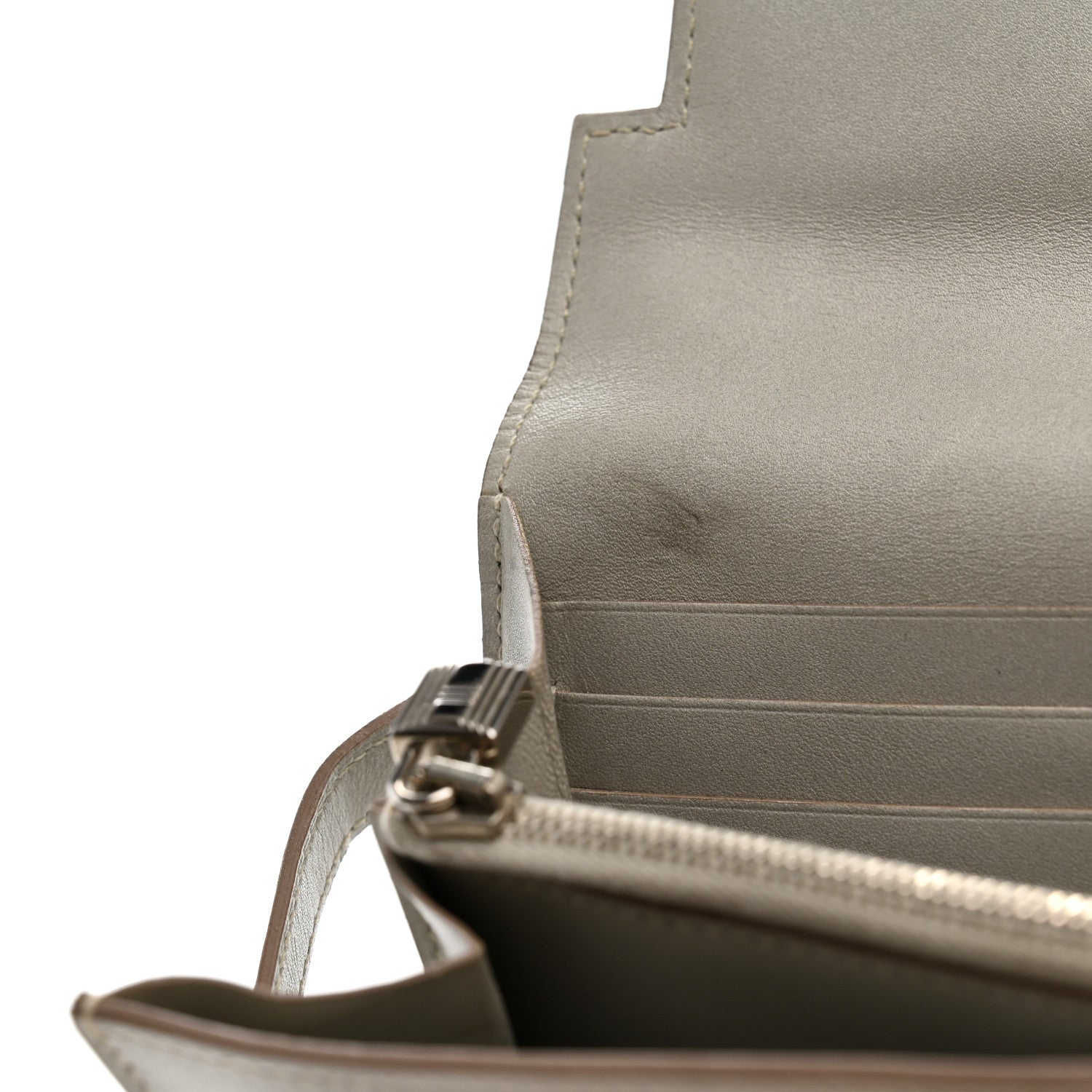 Hermes Box Guilloche Kelly Longue Wallet Gris Perle 11 of 12