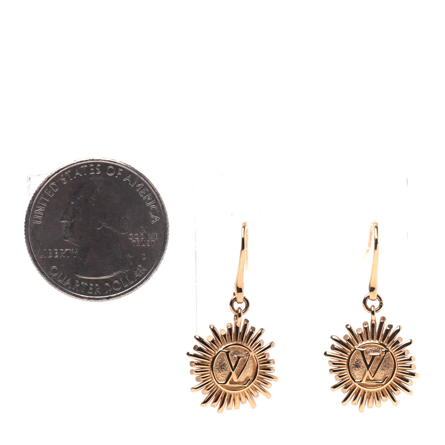 Brass Vendome Drop Earrings Gold