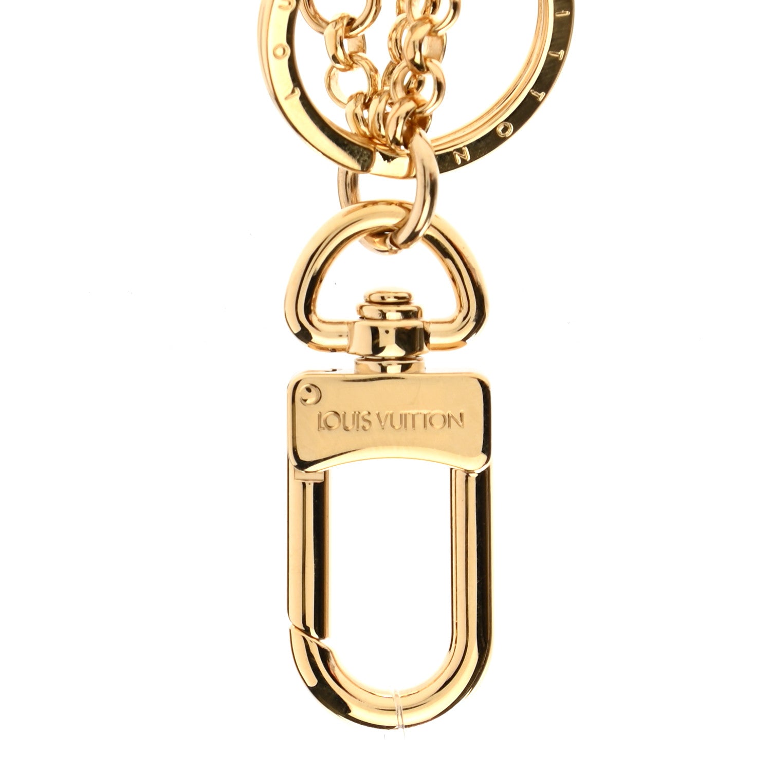 Louis Vuitton Metal Resin Game On Dice and Heart Charm Key Holder Gold 6 of 10