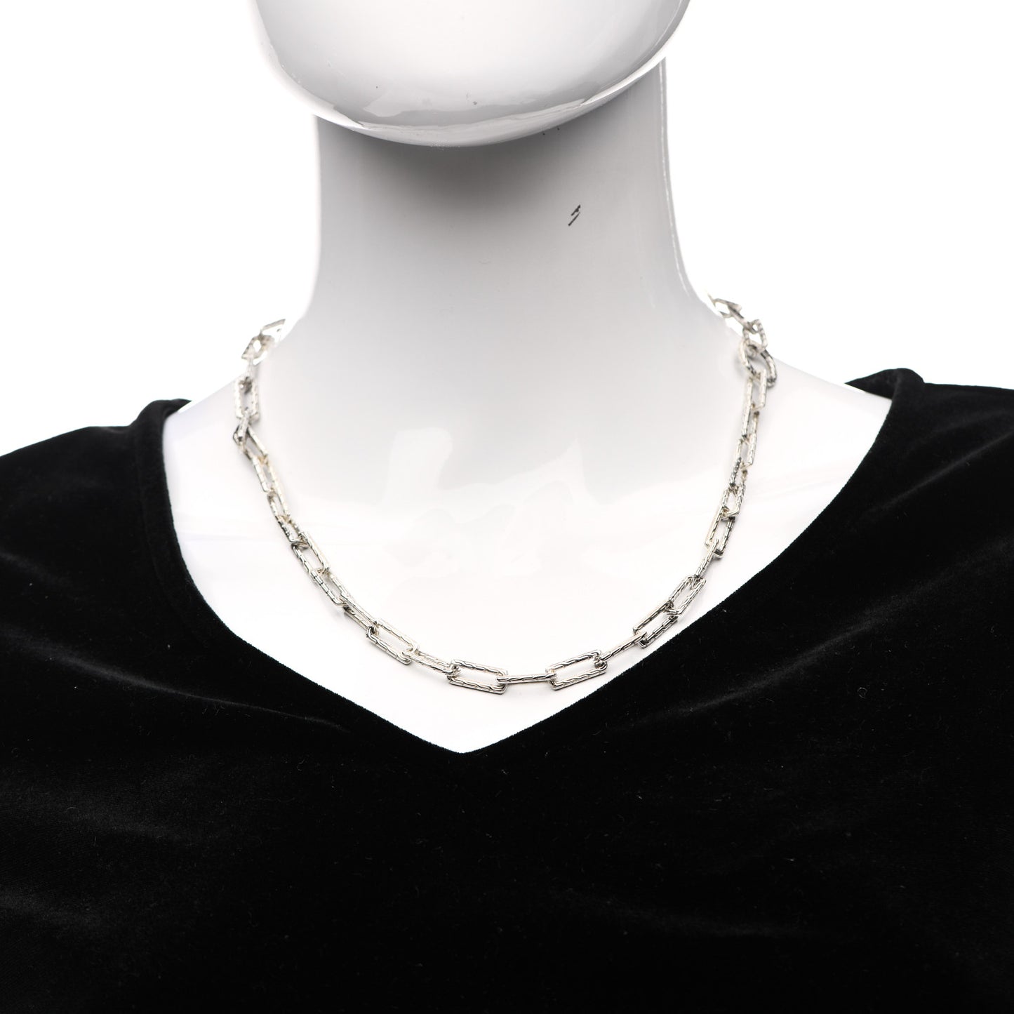 Sterling Silver Classic Chain Long Link Amulet Connector Necklace