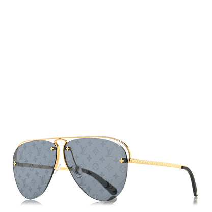 Louis Vuitton Metal Monogram Grease Sunglasses Z1172W Gold 1 of 8