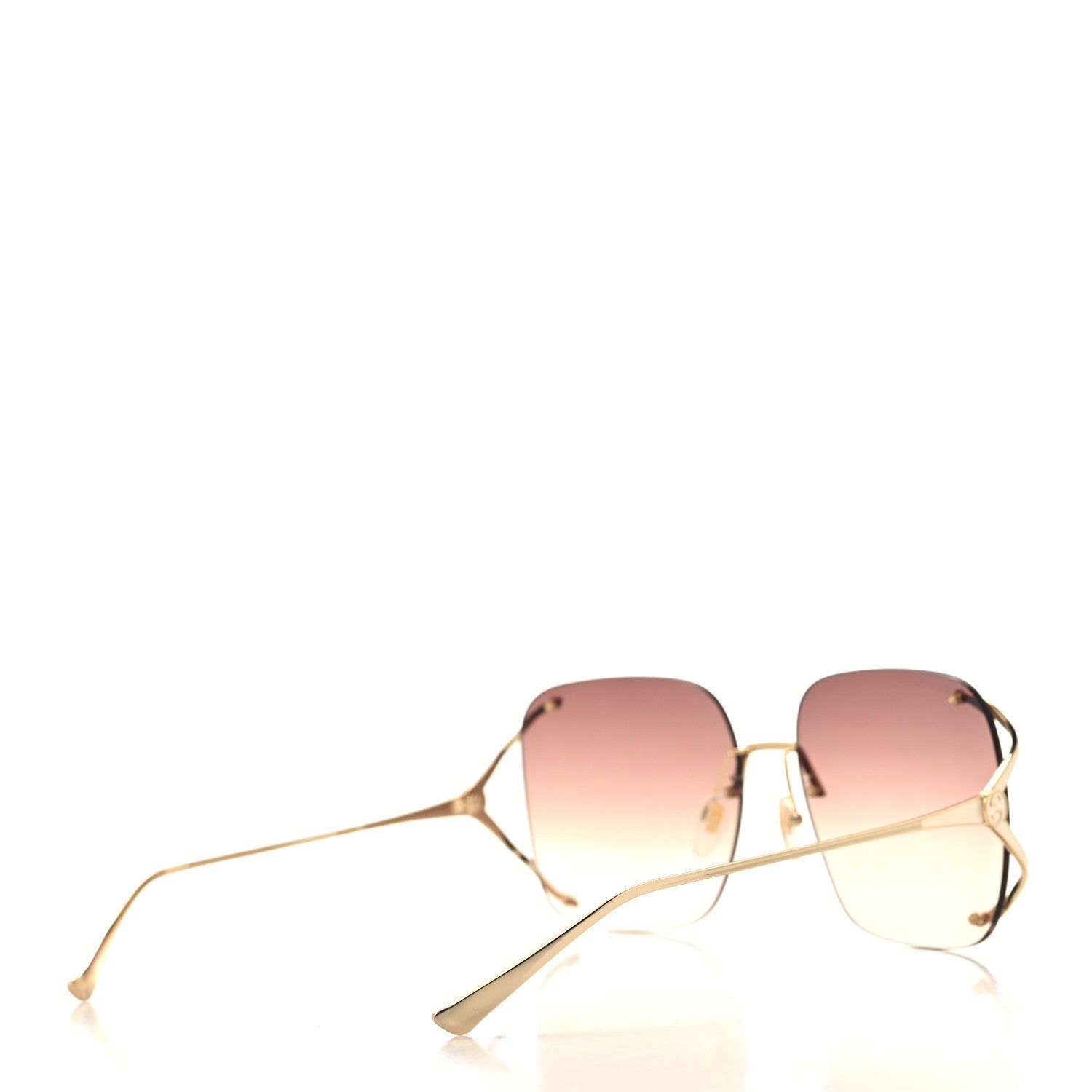 Gucci Metal Oversized Sunglasses GG0646S Gold Brown 4 of 7
