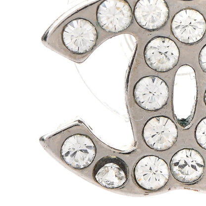 Chanel Crystal Mini Timeless CC Earrings Silver 5 of 6