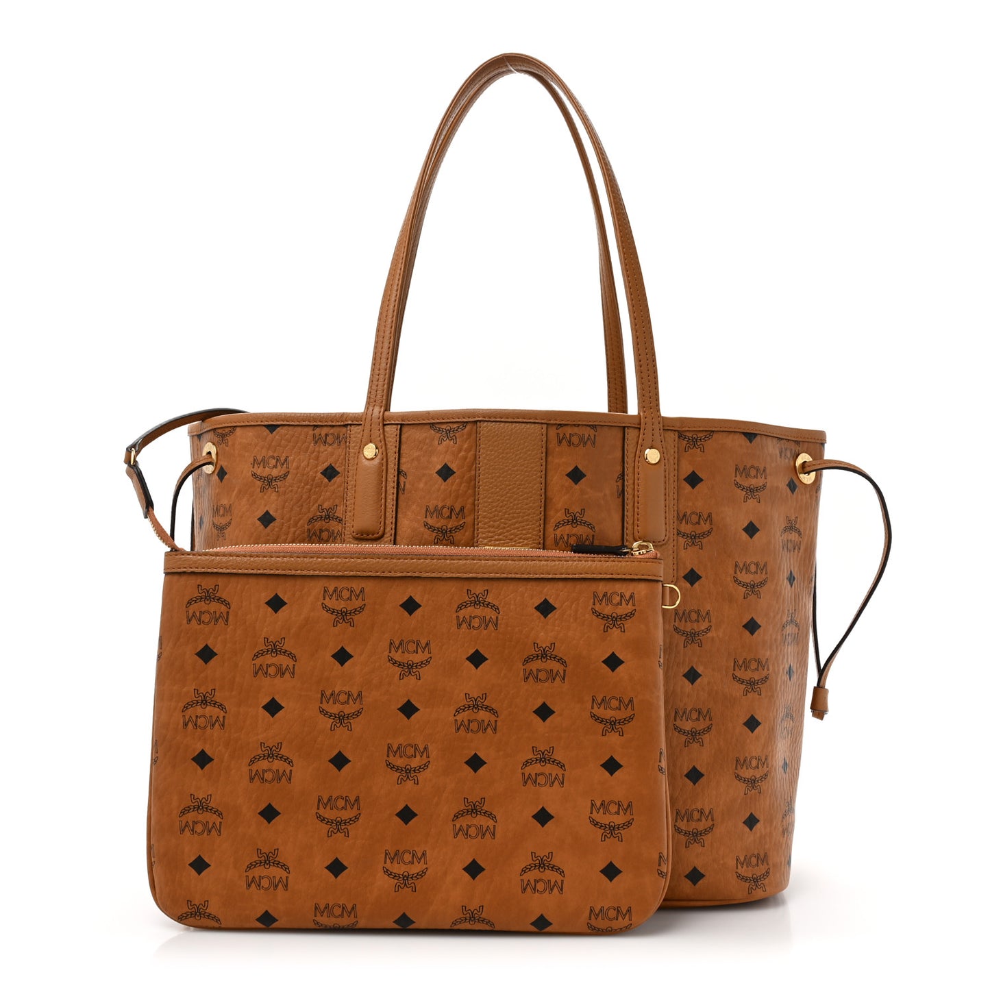 Visetos Medium Liz Reversible Shopper Tote Cognac