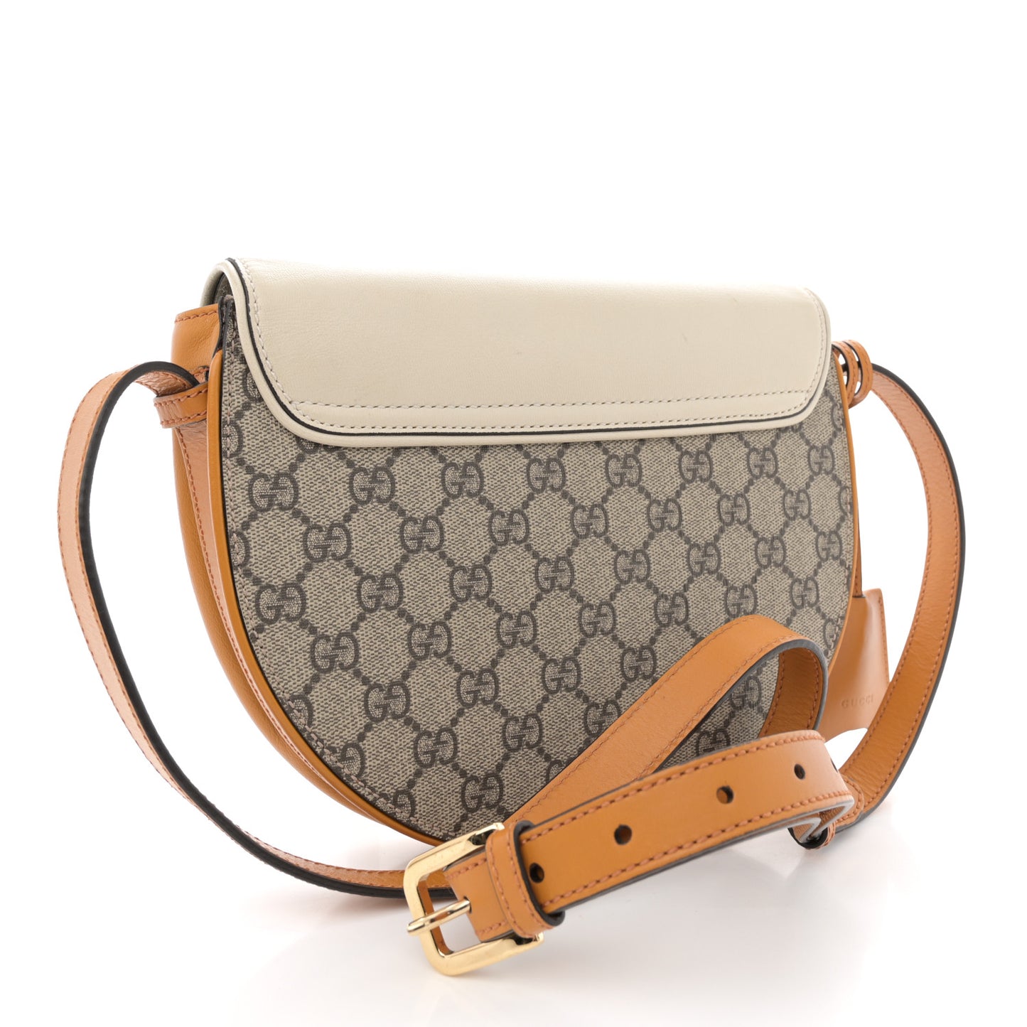 GG Supreme Monogram Calfskin Small Padlock Messenger Shoulder Bag Beige Mystic White Sun Oil