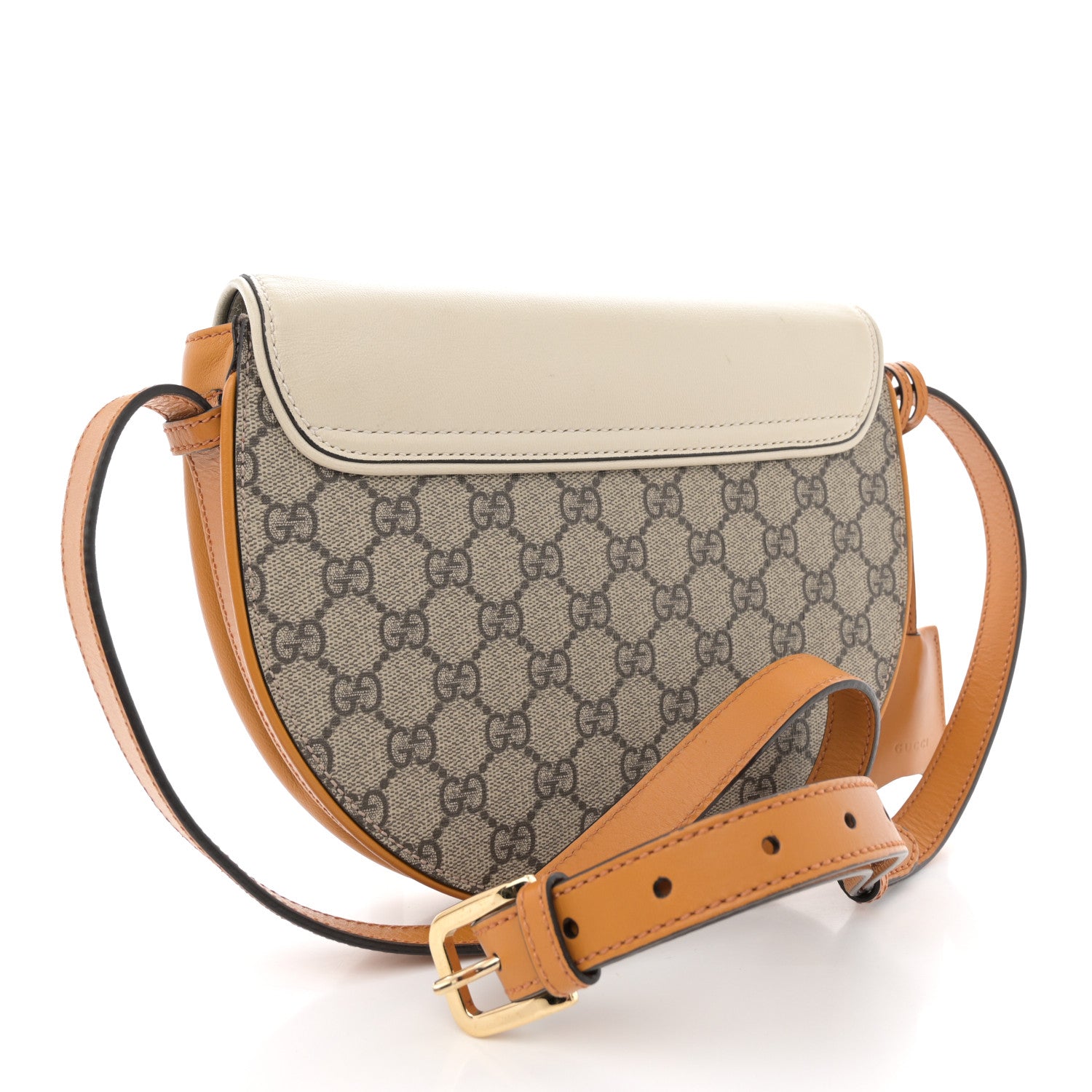 Gucci GG Supreme Monogram Calfskin Small Padlock Messenger Shoulder Bag Beige Mystic White Sun Oil 3 of 13