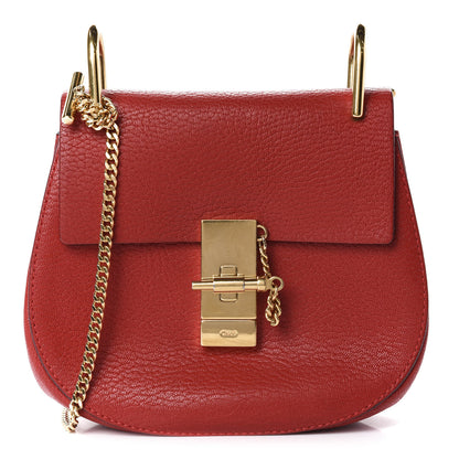 Chloe Grained Lambskin Mini Drew Shoulder Bag Plaid Red 1 of 11