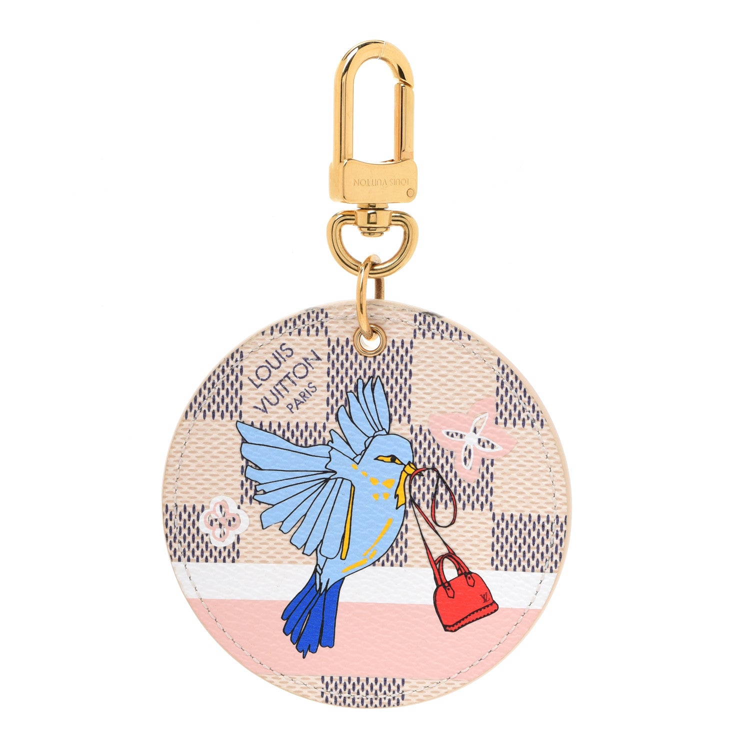 Louis Vuitton Damier Azur 2018 Christmas Animation Bag Charm Key Ring 1 of 6