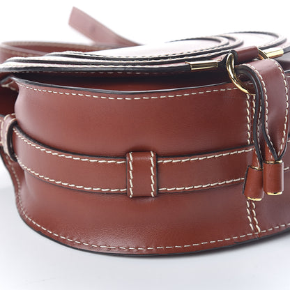 Chloe Shiny Calfskin Mini Marcie Round Crossbody Bag Sepia 8 of 9