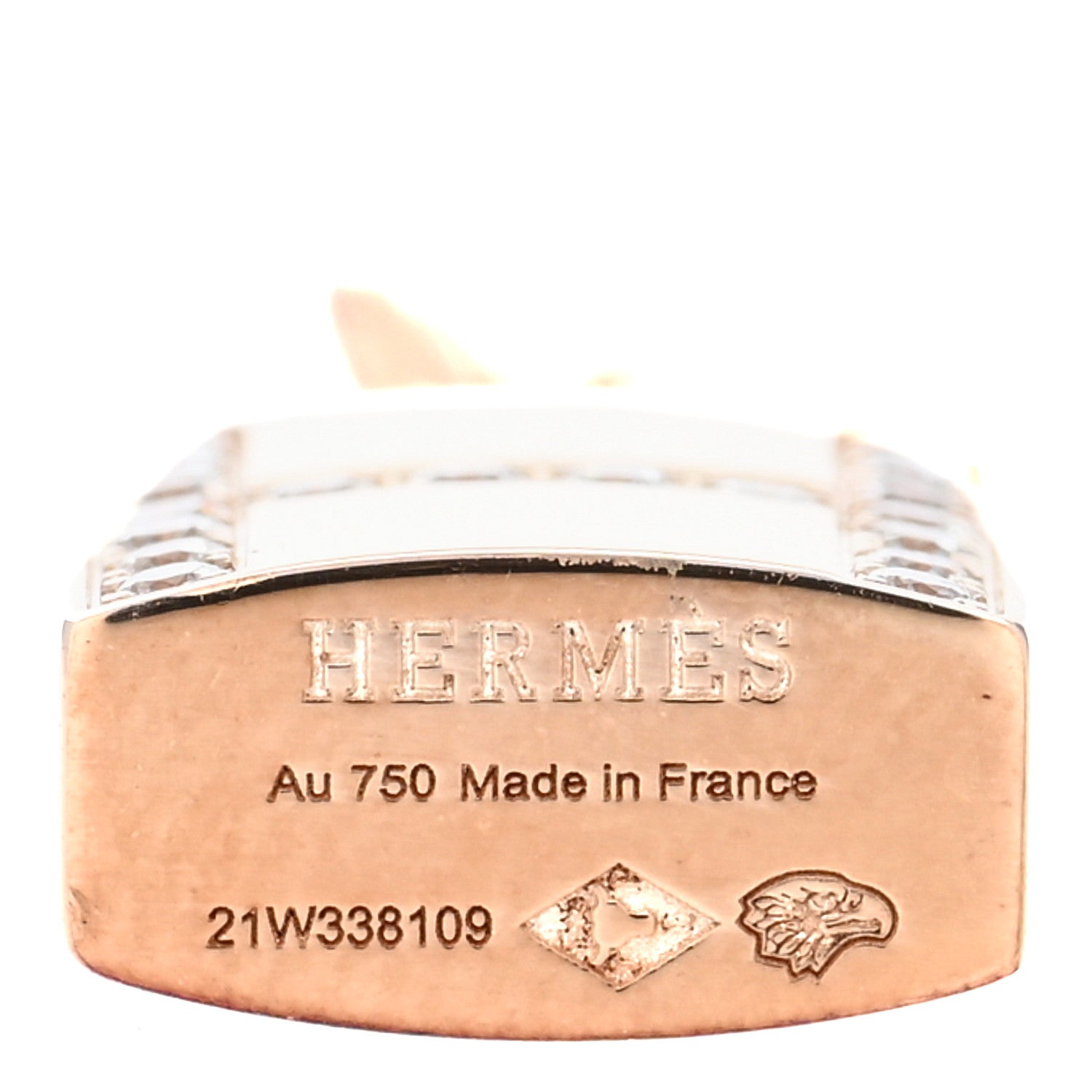 Hermes 18K Rose Gold Diamond Amulettes Cadenas Pendant Necklace 5 of 6