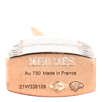 Hermes 18K Rose Gold Diamond Amulettes Cadenas Pendant Necklace 5 of 6