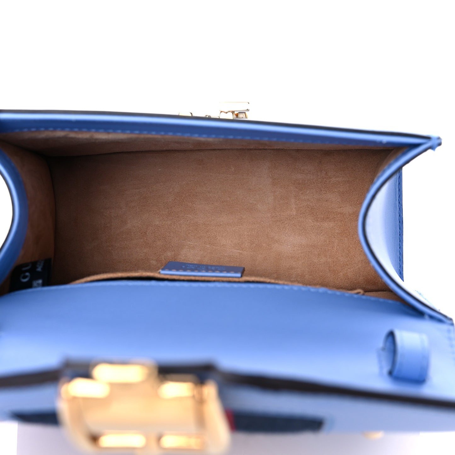 Vitello Fontanella Web Mini Sylvie Top Handle Bag Clear Sky Blue