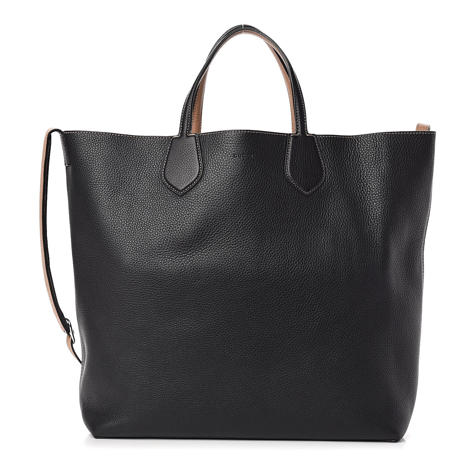 Gucci Cellarius Calfskin Bi-Color Medium Ramble Reversible Tote Black Camelia 4 of 16