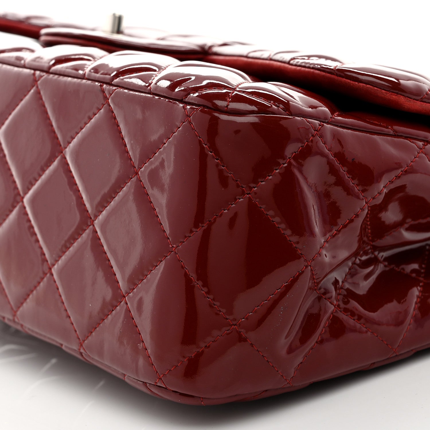 Chanel Patent Quilted Jumbo Double Flap Red 10 of 10