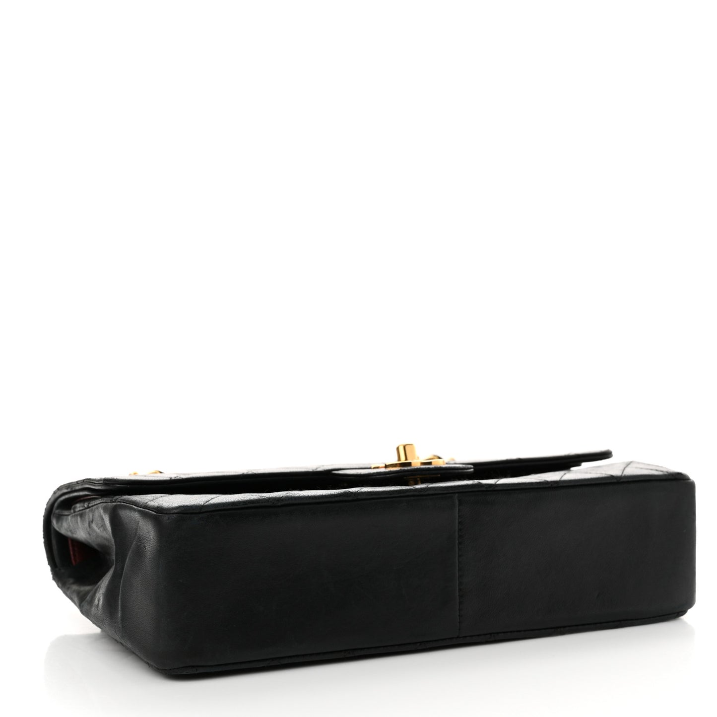 Lambskin Quilted Medium Double Flap Black