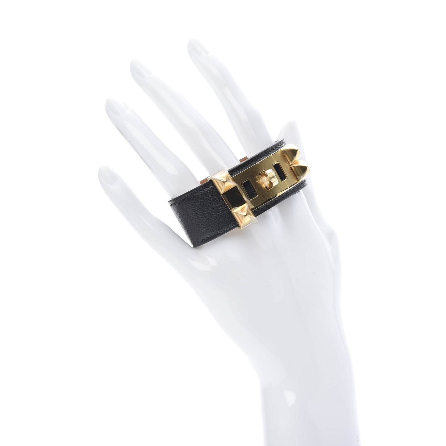 Madame Calfskin Collier de Chien 24 Bracelet T1 Black
