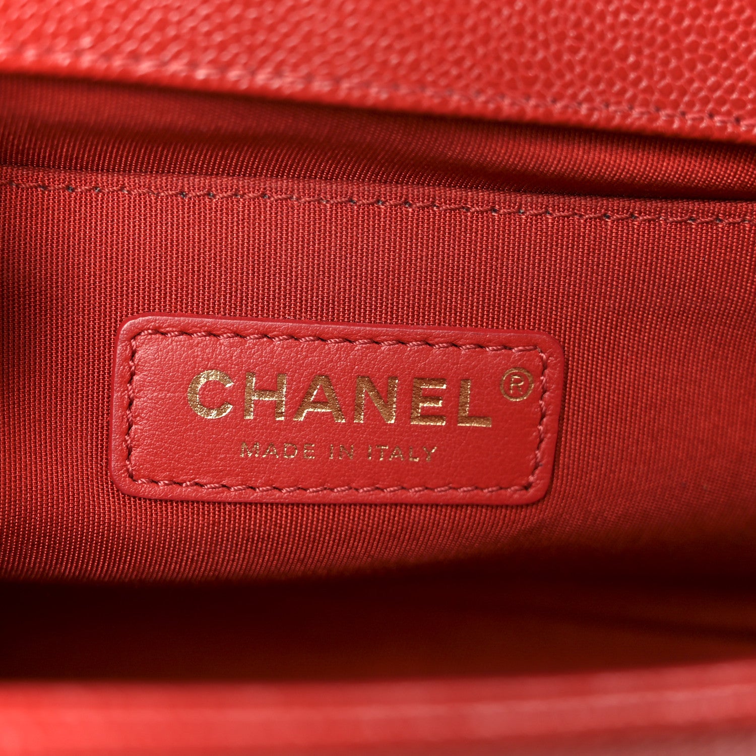 Chanel Caviar Chevron Quilted Medium Boy Flap Red 6 of 10