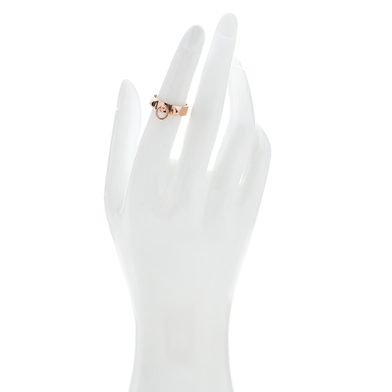 Hermes 18K Rose Gold PM Collier De Chien Ring 51 5.75 2 of 5