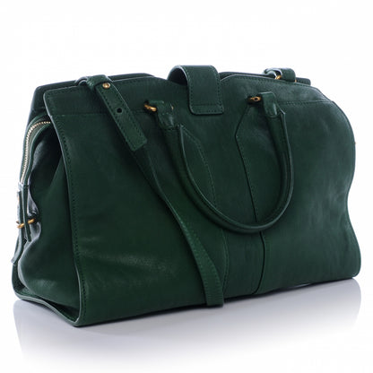Saint Laurent Leather Mini Cabas Chyc Green 3 of 7