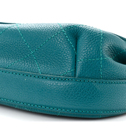 Chanel Grained Calfskin Stitched Small Messenger Flap Bag Teal 10 of 11