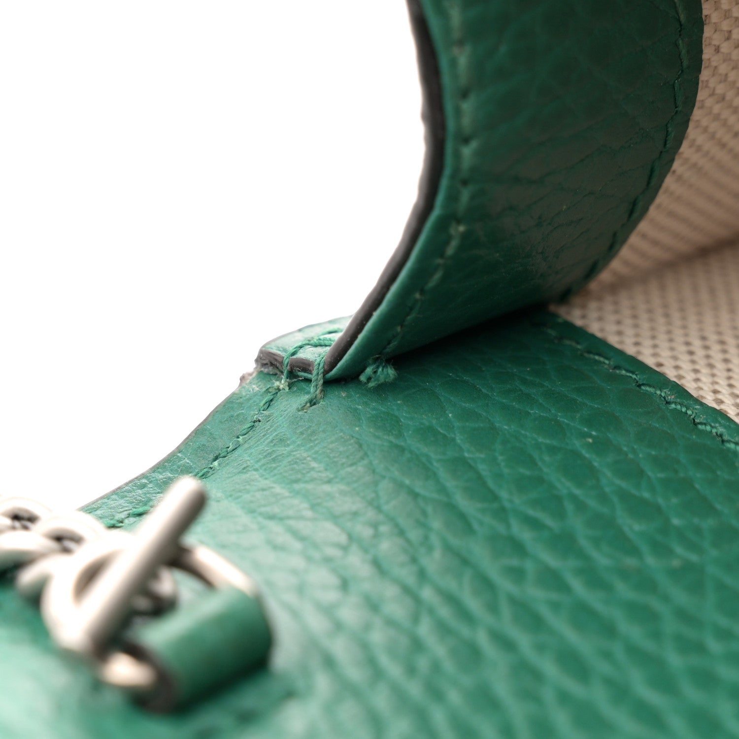 Gucci Dollar Calfskin Crystal Mini Dionysus Top Handle Bag Emerald 11 of 13
