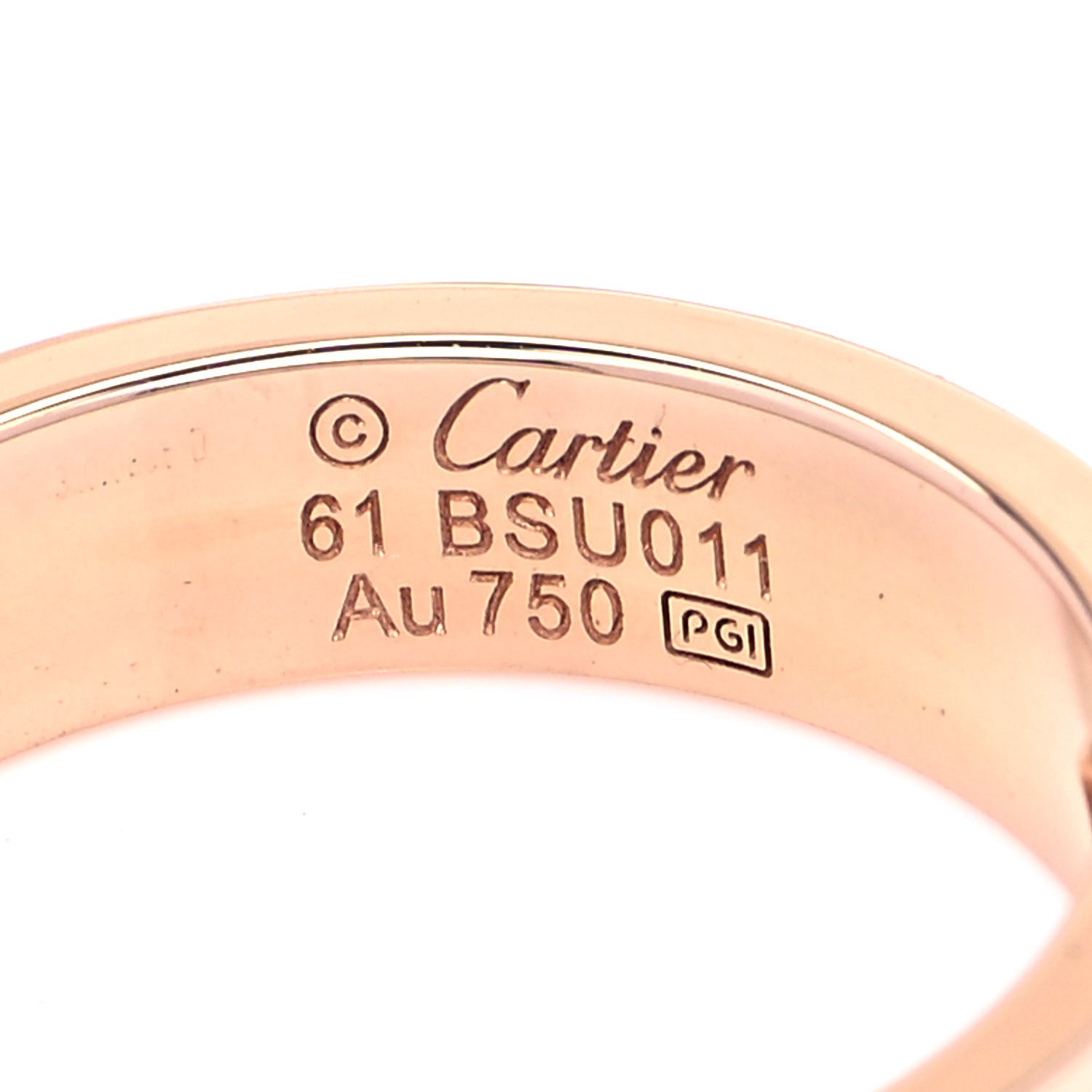 Cartier 18K Pink Gold 3 Diamond 5.5mm LOVE Ring 61 9.5 4 of 5