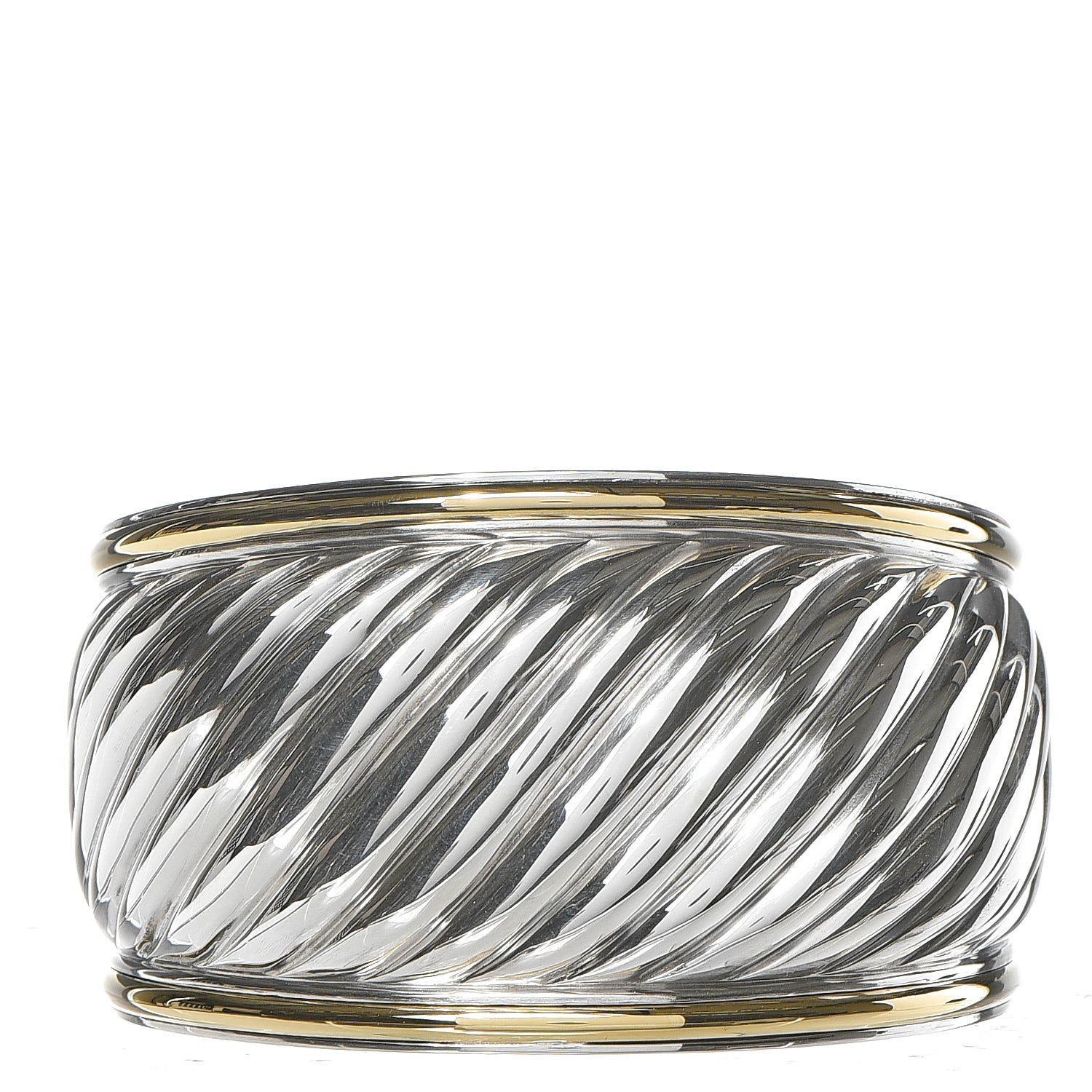 David Yurman Sterling Silver 18K Yellow Gold 41mm Sculpted Cable Cuff Bracelet 1 of 3