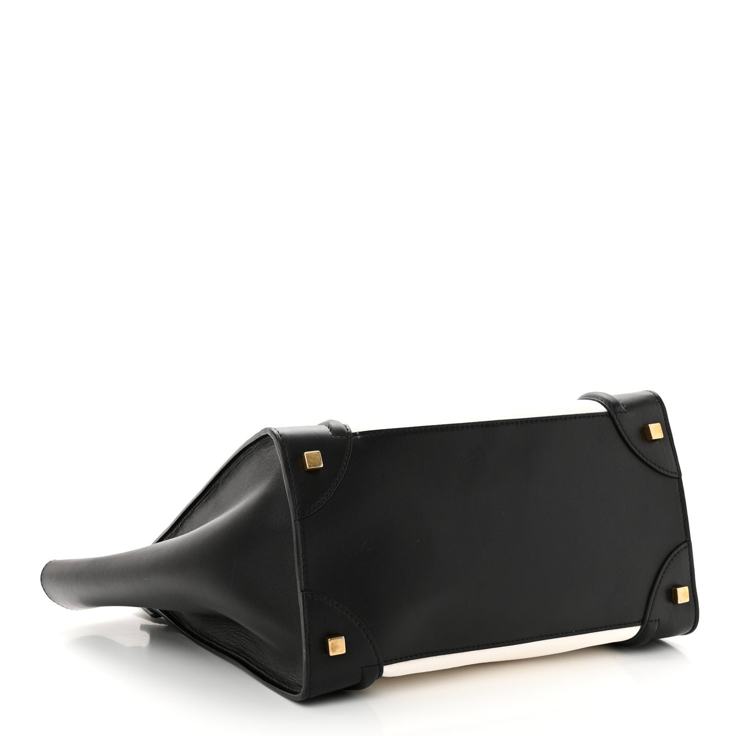 Elephant Calfskin Mini Bi-Color Luggage Black White