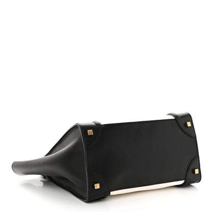 Celine Elephant Calfskin Mini Bi-Color Luggage Black White 4 of 11