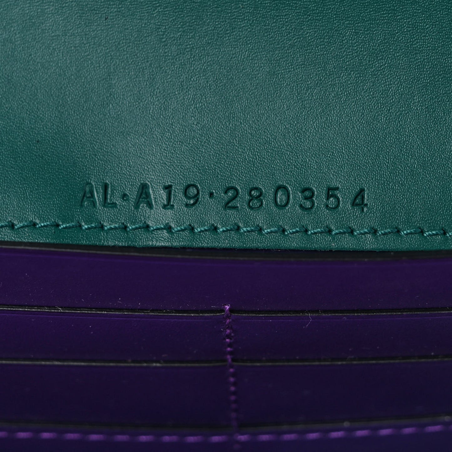 Calfskin Serpenti Forever Chain Wallet Emerald Violet Amethyst
